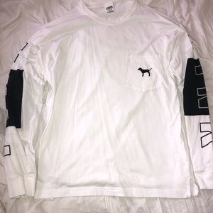 vs PINK M long sleeve White